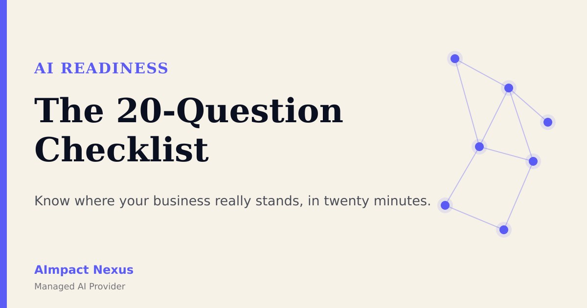 AI Readiness Assessment: A 20-Question Checklist for Your Business